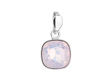 21365 stribrny privesek s krystalem swarovski ruzovy ctverec 34224 7