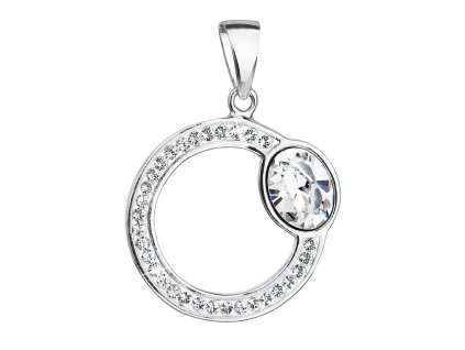 21392 stribrny privesek s krystaly swarovski bily kruh 34215 1