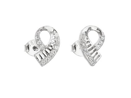 23081 stribrne nausnice pecka se zirkonem v bile barve 11046 1