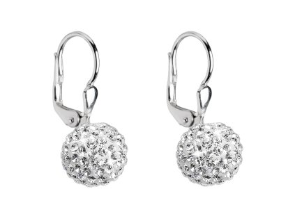 23468 stribrne nausnice visaci s krystaly swarovski bile kulicky 31110 1