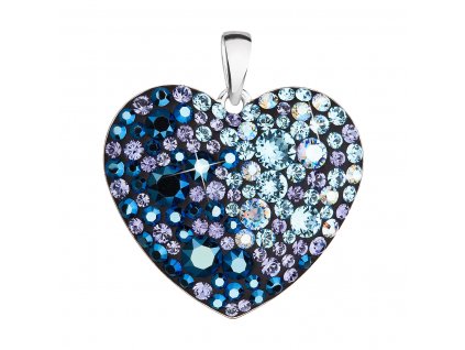Stříbrný přívěsek s krystaly Swarovski modré srdce 34243.3 blue style