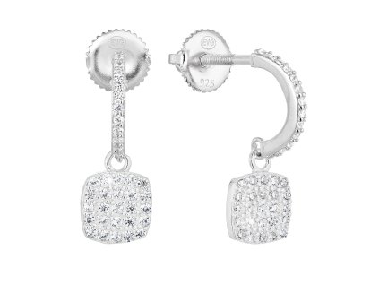 24209 stribrne nausnice visaci se zirkonem v bile barve 11232 1