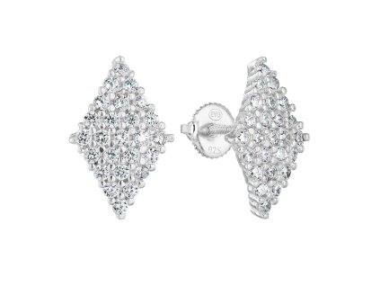 24404 stribrne nausnice pecka se zirkonem bily kosoctverec 11293 1