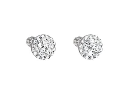 24539 stribrne nausnice pecka s krystaly swarovski bile kulate 31336 1
