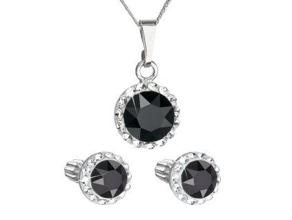 24734 sada sperku s krystaly swarovski nausnice a privesek cerne kulate 39352 3