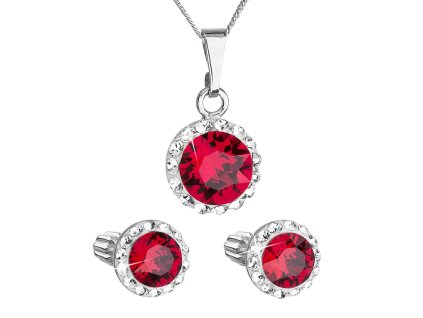 24749 sada sperku s krystaly swarovski nausnice retizek a privesek cervene kulate 39352 3