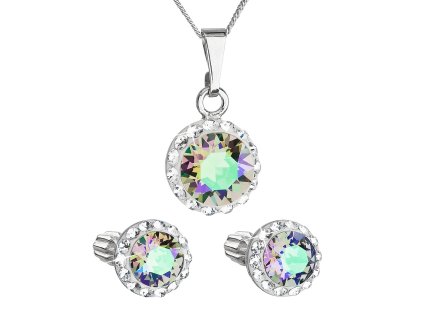24755 sada sperku s krystaly swarovski nausnice retizek a privesek zelene fialove kulate 39352 5 paradise shine