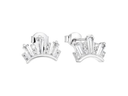 25091 stribrne nausnice pecka se zirkonem v bile barve 11049 1