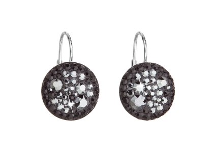 25814 stribrne nausnice visaci s krystaly swarovski cerne kulate 31176 5 hematite