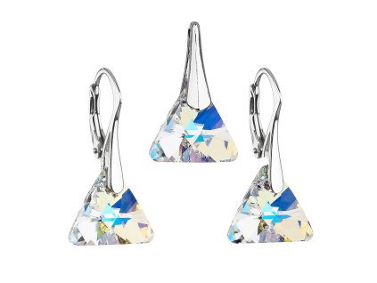 26054 sada sperku s krystaly swarovski nausnice a privesek ab efekt trojuhelnik 39174 2