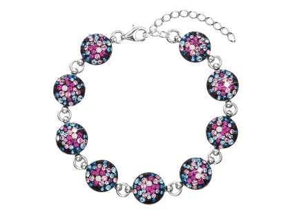17768 stribrny naramek se swarovski krystaly mix barev 33048 4 galaxy
