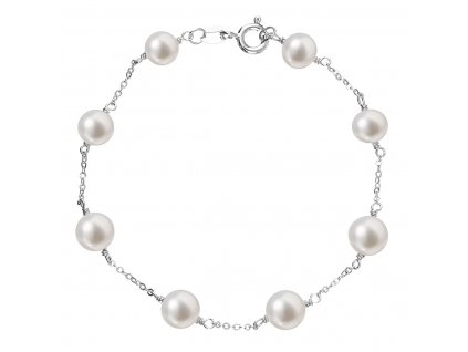 Perlový náramek z pravých říčních perel bílý 23008.1