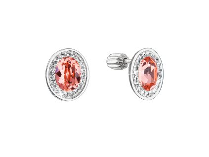 26516 stribrne nausnice pecky se swarovski krystaly oranzovy ovalek 31304 3