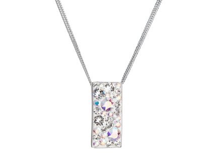 26528 stribrny nahrdelnik se swarovski krystaly obdelnik 32074 2 ab efekt