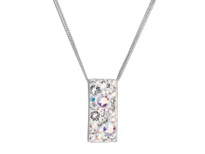 Stříbrný náhrdelník se Swarovski krystaly obdélník 32074.2 ab efekt