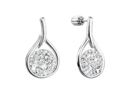26582 stribrne visaci nausnice kapky se swarovski krystaly 31305 1 bile