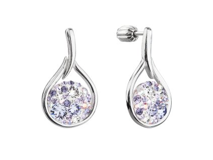 26600 stribrne visaci nausnice kapky se swarovski krystaly 31305 3 violet