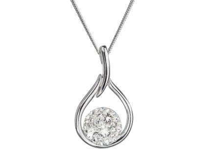 26606 stribrny nahrdelnik se swarovski krystaly kapka 32075 1 bila