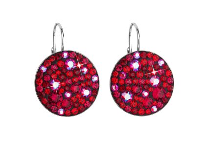 23669 stribrne nausnice visaci s krystaly swarovski cervene kulate 31161 3 cherry