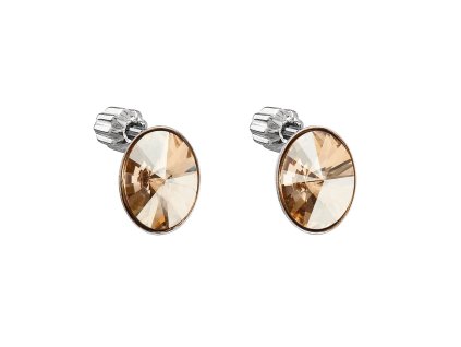 23735 stribrne nausnice pecka s krystaly swarovski zlaty oval 31274 5