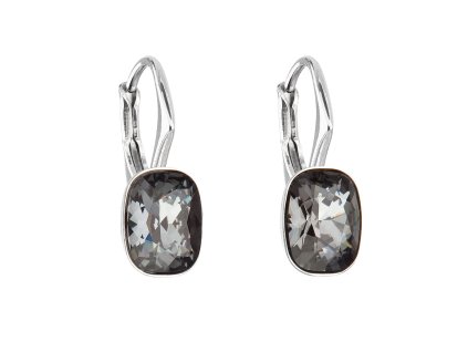 23753 stribrne nausnice visaci s krystaly swarovski cerny obdelnik 31278 5