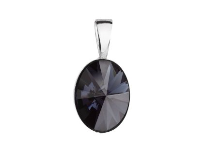 24779 stribrny privesek s krystalem swarovski cerny oval 34245 3