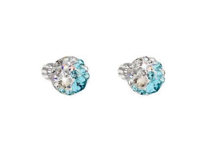 25880 stribrne nausnice pecka s krystaly swarovski modre kulate 31336 3 light turquoise