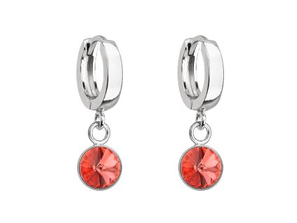 26339 stribrne visaci nausnice krouzky se swarovski krystalem 31300 3 oranzove