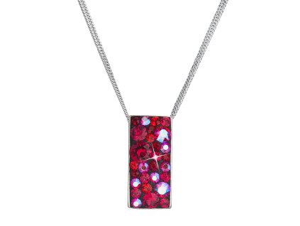 26534 stribrny nahrdelnik se swarovski krystaly cerveny obdelnik 32074 3 cherry