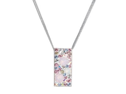 26537 stribrny nahrdelnik se swarovski krystaly ruzovy obdelnik 32074 3 magic rose