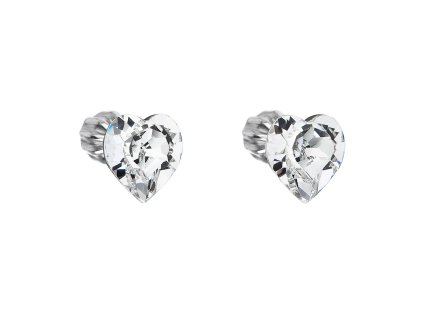 16964 stribrne nausnice pecka s krystaly swarovski bile srdce 31139 1