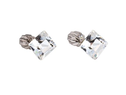 16340 stribrne nausnice pecka s krystaly swarovski bily ctverec 31065 1