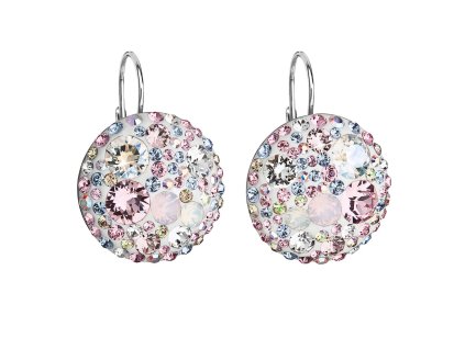 17660 3 stribrne nausnice visaci s krystaly swarovski ruzove kulate 31161 3