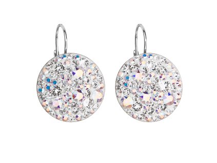 25751 stribrne nausnice visaci se swarovski krystaly ab efekt kulate 31161 2