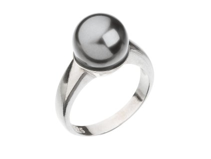 Stříbrný prsten se Swarovski perlou šedý 35022.3 (Velikost 52 (ø16,6 mm))