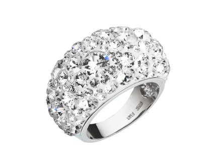 Stříbrný prsten s krystaly Swarovski bílý 35028.1 (Velikost 54 (ø17,2 mm))