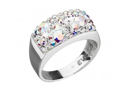 Stříbrný prsten s krystaly Swarovski ab efekt 35014.2