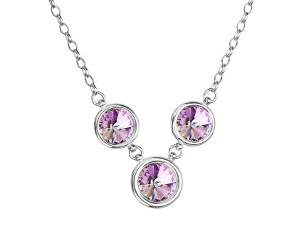 27671 stribrny nahrdelnik se swarovski krystaly fialovy kulaty 32033 5 vitrail light
