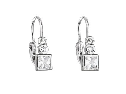 21905 stribrne detske nausnice visaci se zirkonem bila kosticka 11172 1