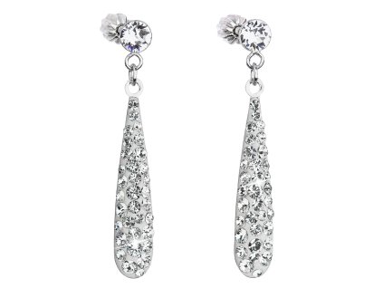 17024 stribrne nausnice visaci s krystaly swarovski bila slza 31163 1