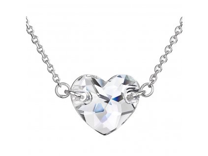 Stříbrný náhrdelník s krystaly Swarovski bílé srdce 32020.1
