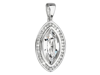 19418 stribrny privesek s krystaly swarovski bily oval 34199 1