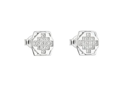 21746 stribrne nausnice pecka se zirkonem bily ctverec 11050 1