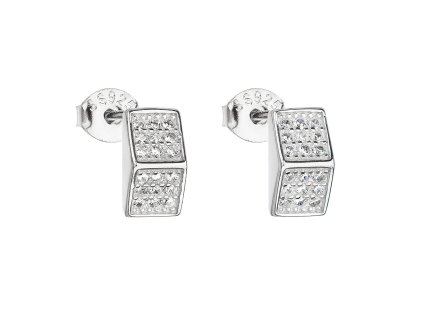23171 stribrne nausnice pecka se zirkonem v bile barve 11101 1