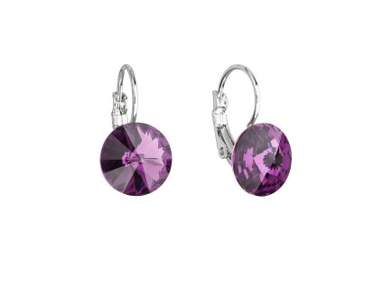 18323 nausnice bizuterie se swarovski krystaly fialove kulate 51002 3 amethyst