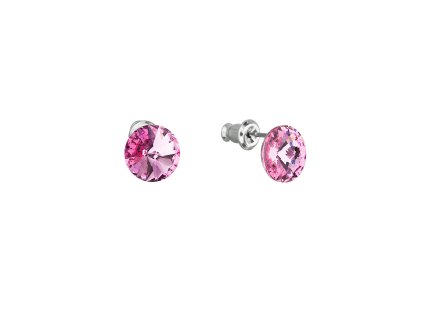 18587 nausnice bizuterie se swarovski krystaly ruzove kulate 51037 3 rose