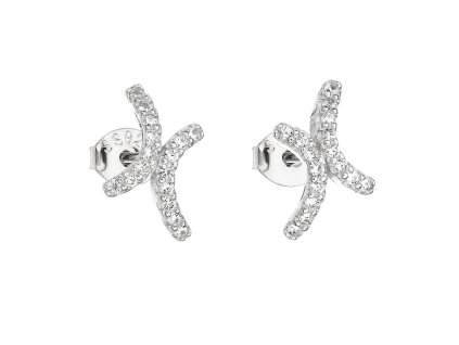 23189 stribrne nausnice pecka se zirkonem v bile barve 11107 1