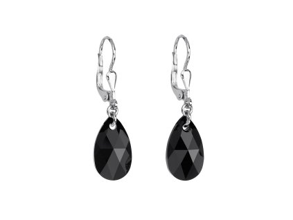 28625 stribrne nausnice visaci s krystaly swarovski cerne 71161 3 jet