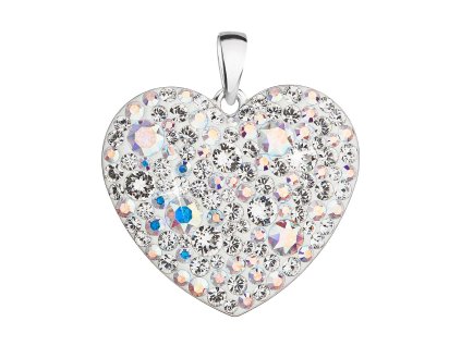 25976 stribrny privesek s krystaly swarovski ab efekt srdce 34243 2
