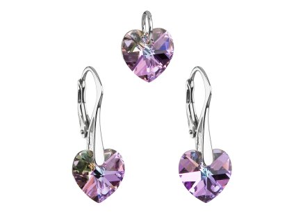 16439 sada sperku s krystaly swarovski nausnice a privesek fialova srdce 39003 5